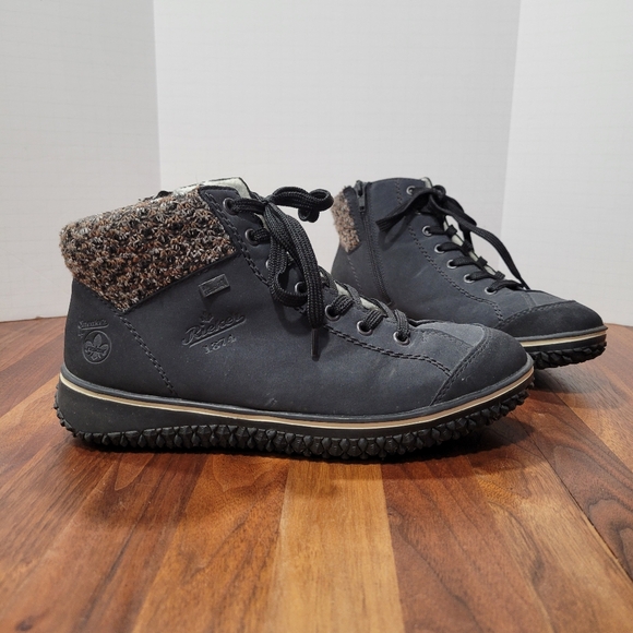 Reiker Z4243-14 Boot Lace Up Warm Fuzzy Lining Lace and Zip Size 40 - Picture 2 of 15